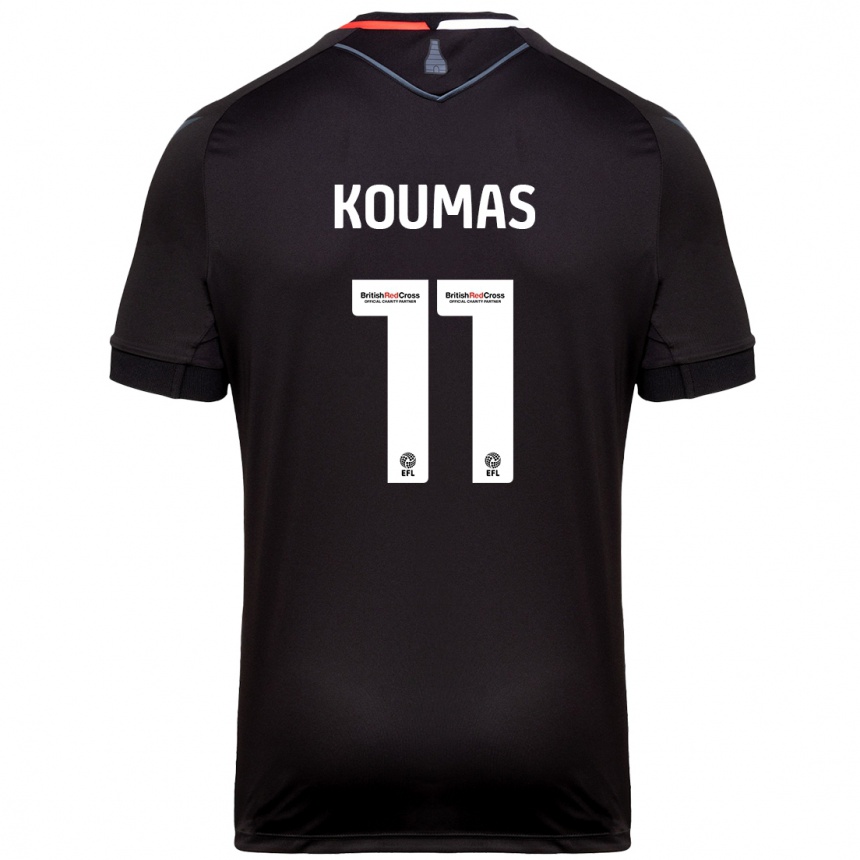 Vaikiškas Lewis Koumas #11 Juoda Išvykos Marškinėliai 2024/25 T-Shirt