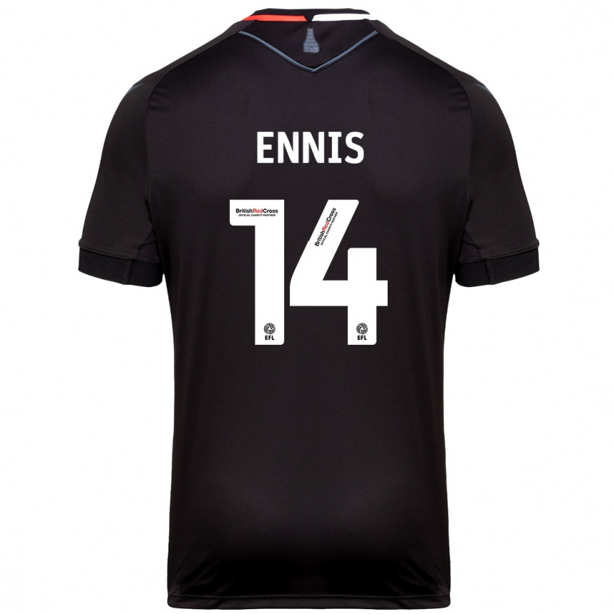 Vaikiškas Niall Ennis #14 Juoda Išvykos Marškinėliai 2024/25 T-Shirt