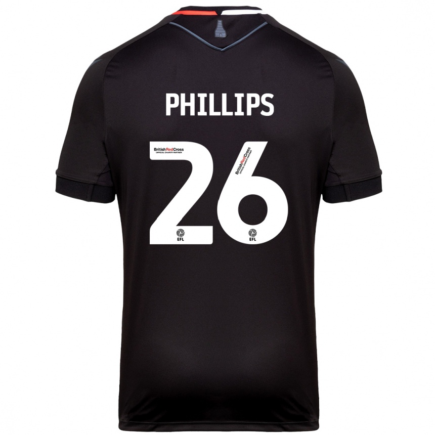 Vaikiškas Ashley Phillips #26 Juoda Išvykos Marškinėliai 2024/25 T-Shirt