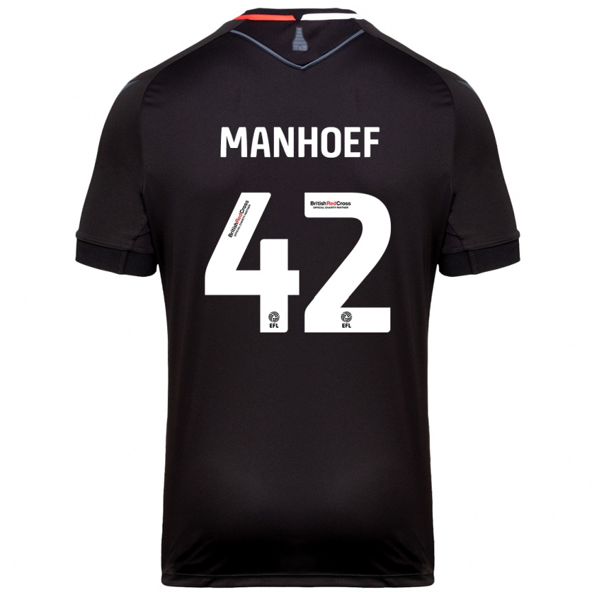 Vaikiškas Million Manhoef #42 Juoda Išvykos Marškinėliai 2024/25 T-Shirt