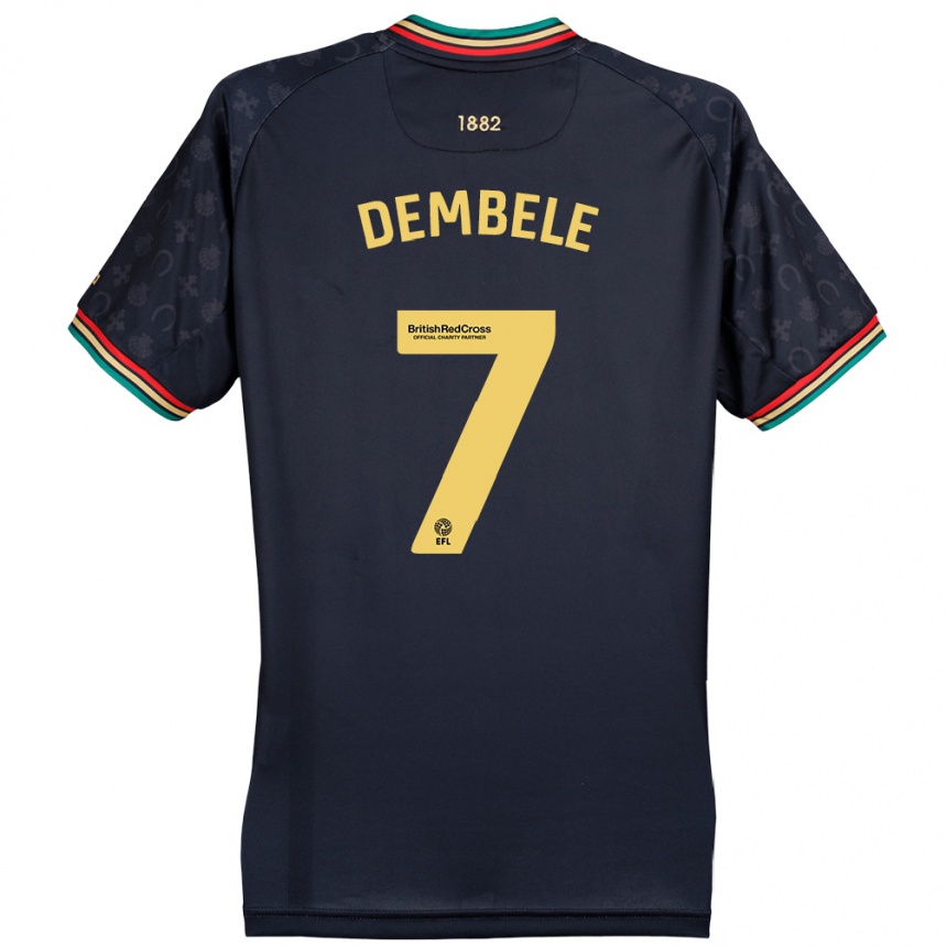 Vaikiškas Karamoko Dembélé #7 Tamsiai Tamsiai Mėlyna Išvykos Marškinėliai 2024/25 T-Shirt