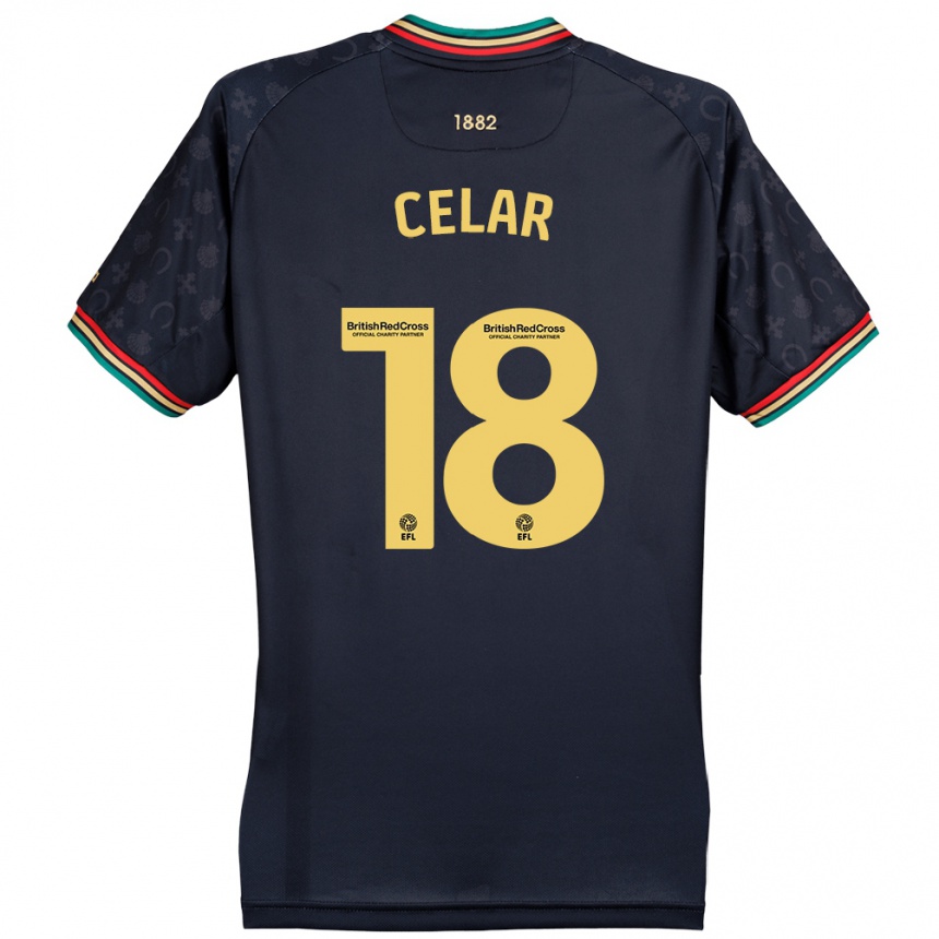 Vaikiškas Zan Celar #18 Tamsiai Tamsiai Mėlyna Išvykos Marškinėliai 2024/25 T-Shirt