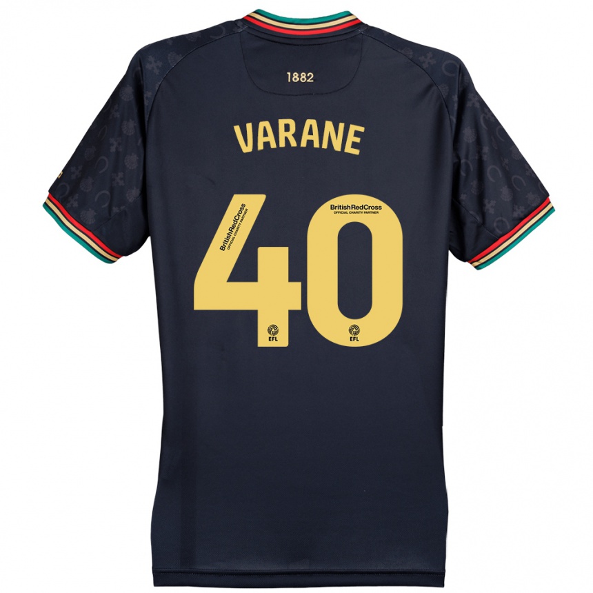 Vaikiškas Jonathan Varane #40 Tamsiai Tamsiai Mėlyna Išvykos Marškinėliai 2024/25 T-Shirt