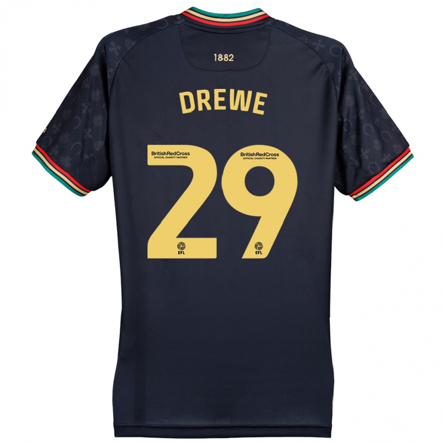 Vaikiškas Aaron Drewe #29 Tamsiai Tamsiai Mėlyna Išvykos Marškinėliai 2024/25 T-Shirt