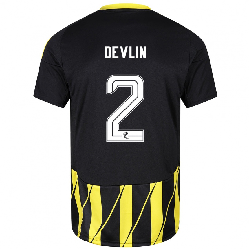 Vaikiškas Nicky Devlin #2 Juoda Geltona Išvykos Marškinėliai 2024/25 T-Shirt