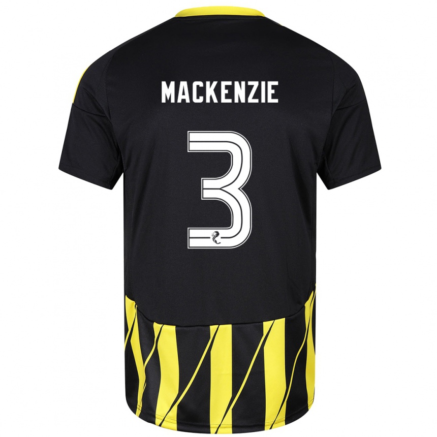 Vaikiškas Jack Mackenzie #3 Juoda Geltona Išvykos Marškinėliai 2024/25 T-Shirt