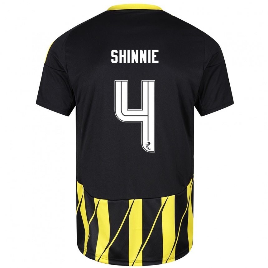 Vaikiškas Graeme Shinnie #4 Juoda Geltona Išvykos Marškinėliai 2024/25 T-Shirt