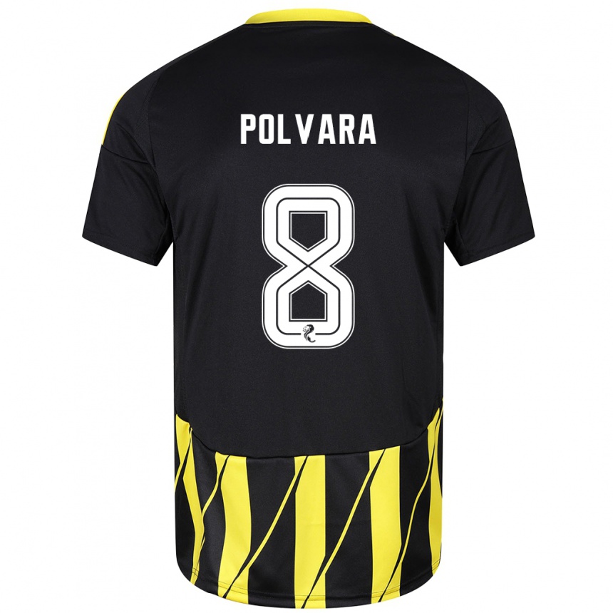 Vaikiškas Dante Polvara #8 Juoda Geltona Išvykos Marškinėliai 2024/25 T-Shirt