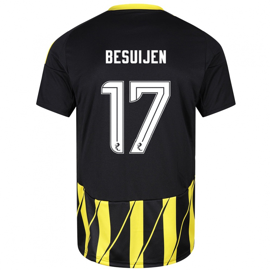 Vaikiškas Vicente Besuijen #17 Juoda Geltona Išvykos Marškinėliai 2024/25 T-Shirt