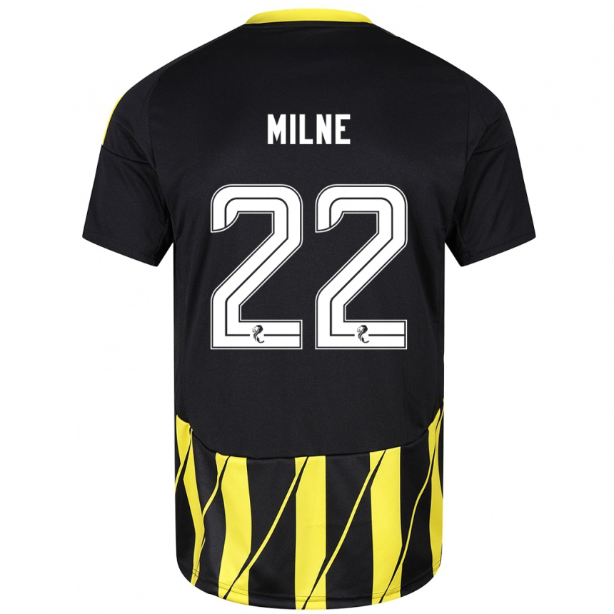 Vaikiškas Jack Milne #22 Juoda Geltona Išvykos Marškinėliai 2024/25 T-Shirt