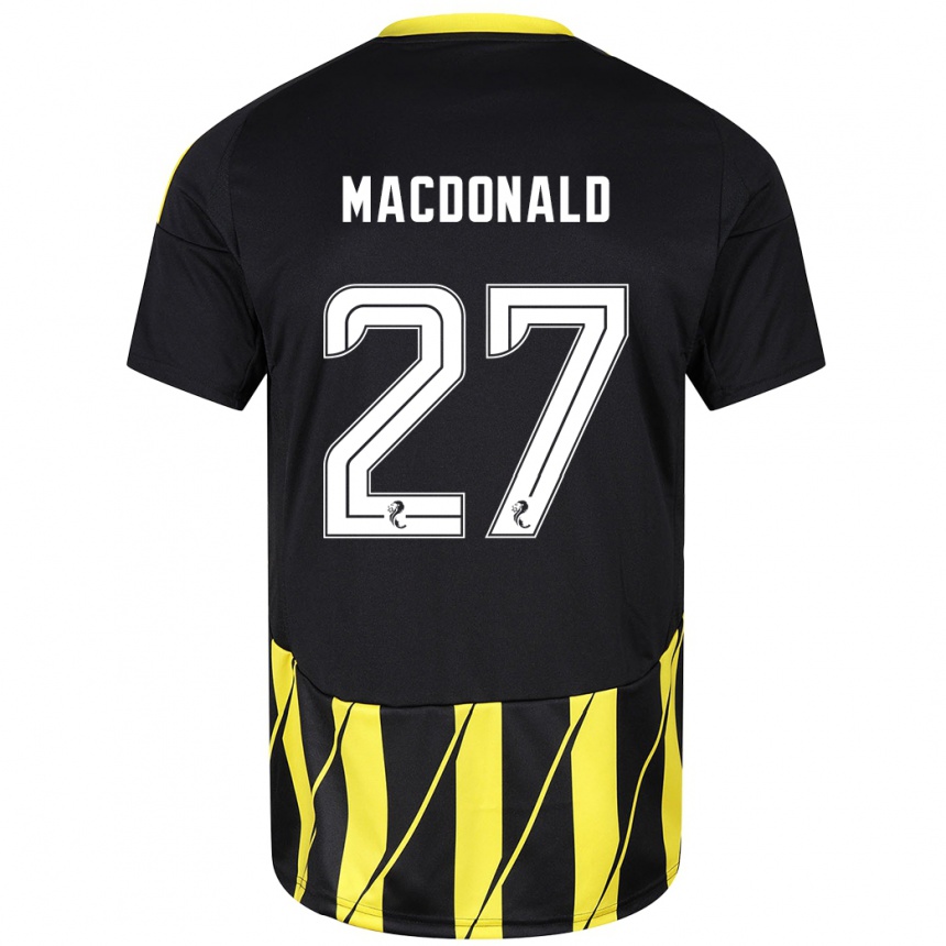 Vaikiškas Angus Macdonald #27 Juoda Geltona Išvykos Marškinėliai 2024/25 T-Shirt