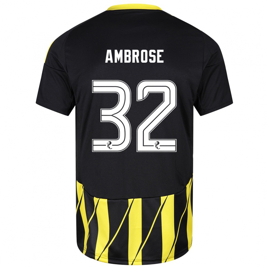 Vaikiškas Peter Ambrose #32 Juoda Geltona Išvykos Marškinėliai 2024/25 T-Shirt