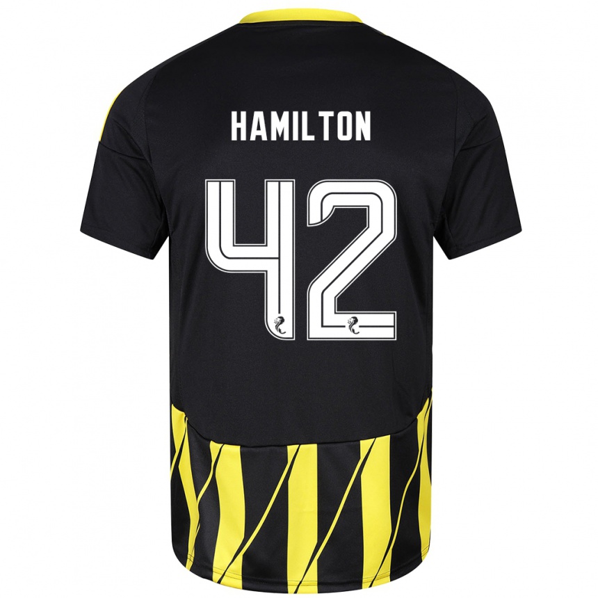 Vaikiškas Brendan Hamilton #42 Juoda Geltona Išvykos Marškinėliai 2024/25 T-Shirt