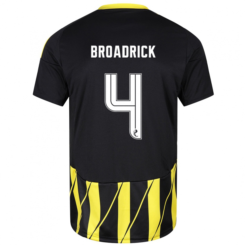 Vaikiškas Jessica Broadrick #4 Juoda Geltona Išvykos Marškinėliai 2024/25 T-Shirt