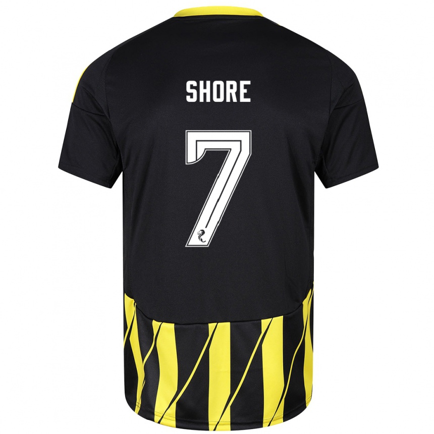 Vaikiškas Eilidh Shore #7 Juoda Geltona Išvykos Marškinėliai 2024/25 T-Shirt