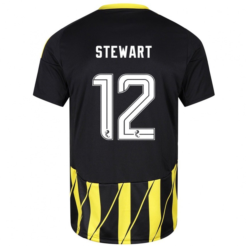 Vaikiškas Hannah Stewart #12 Juoda Geltona Išvykos Marškinėliai 2024/25 T-Shirt