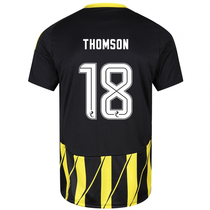 Vaikiškas Eva Thomson #18 Juoda Geltona Išvykos Marškinėliai 2024/25 T-Shirt