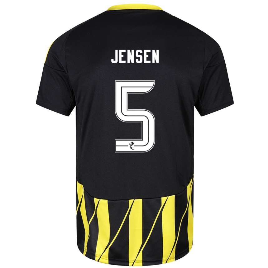 Vaikiškas Richard Jensen #5 Juoda Geltona Išvykos Marškinėliai 2024/25 T-Shirt