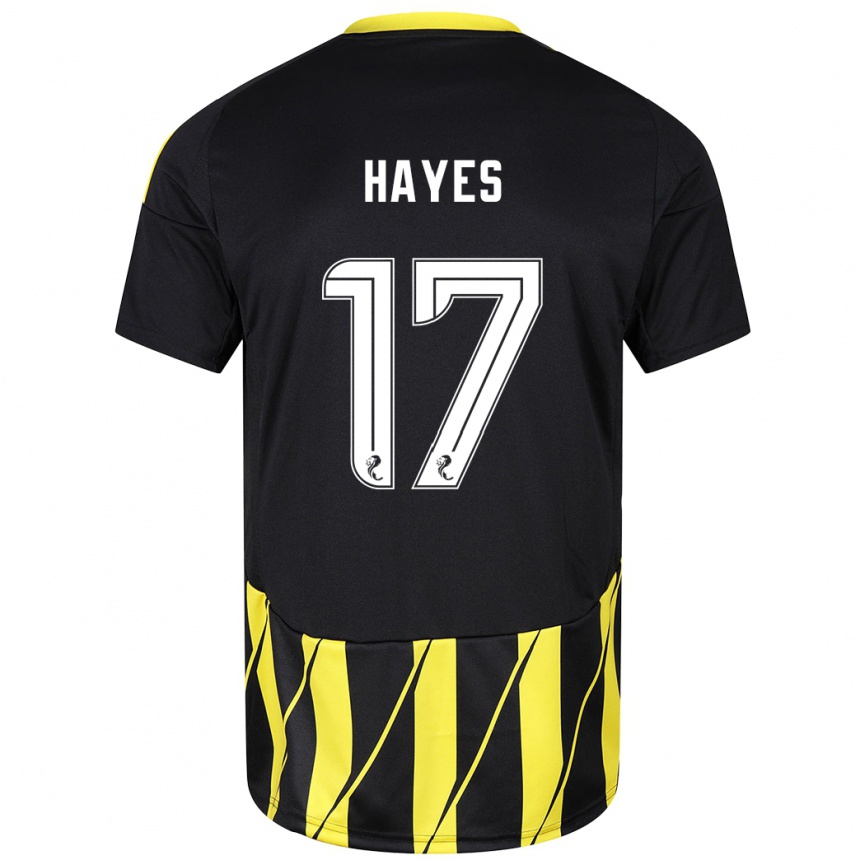 Vaikiškas Jonny Hayes #17 Juoda Geltona Išvykos Marškinėliai 2024/25 T-Shirt