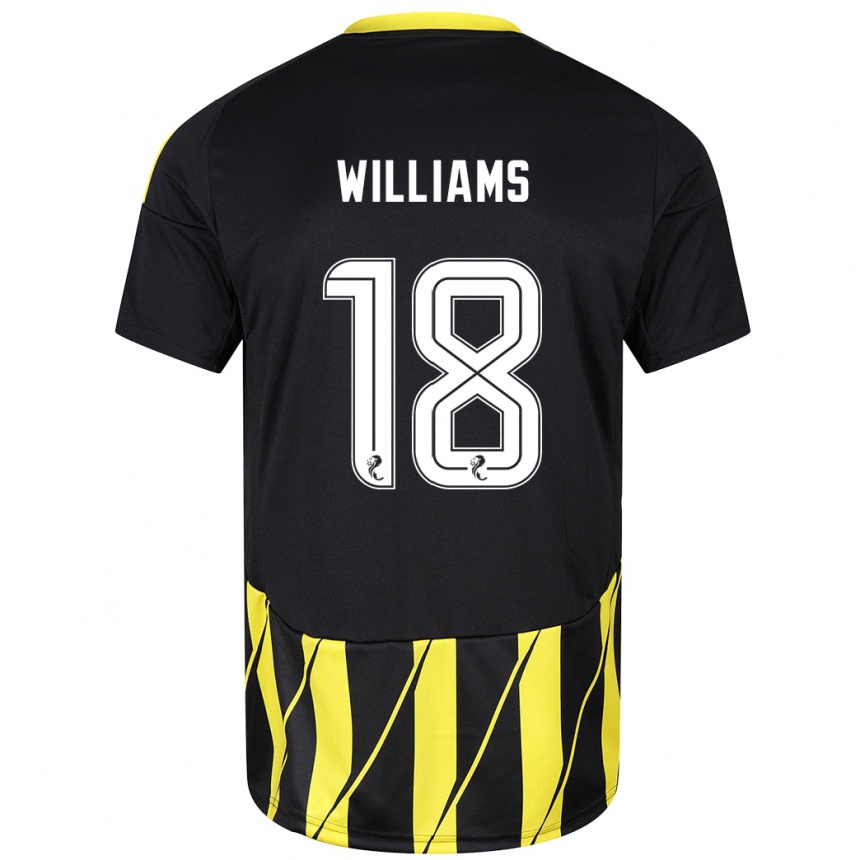 Vaikiškas Rhys Williams #18 Juoda Geltona Išvykos Marškinėliai 2024/25 T-Shirt