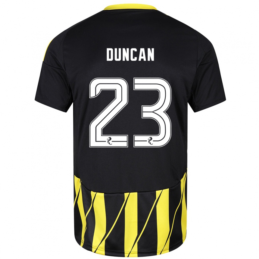 Vaikiškas Ryan Duncan #23 Juoda Geltona Išvykos Marškinėliai 2024/25 T-Shirt