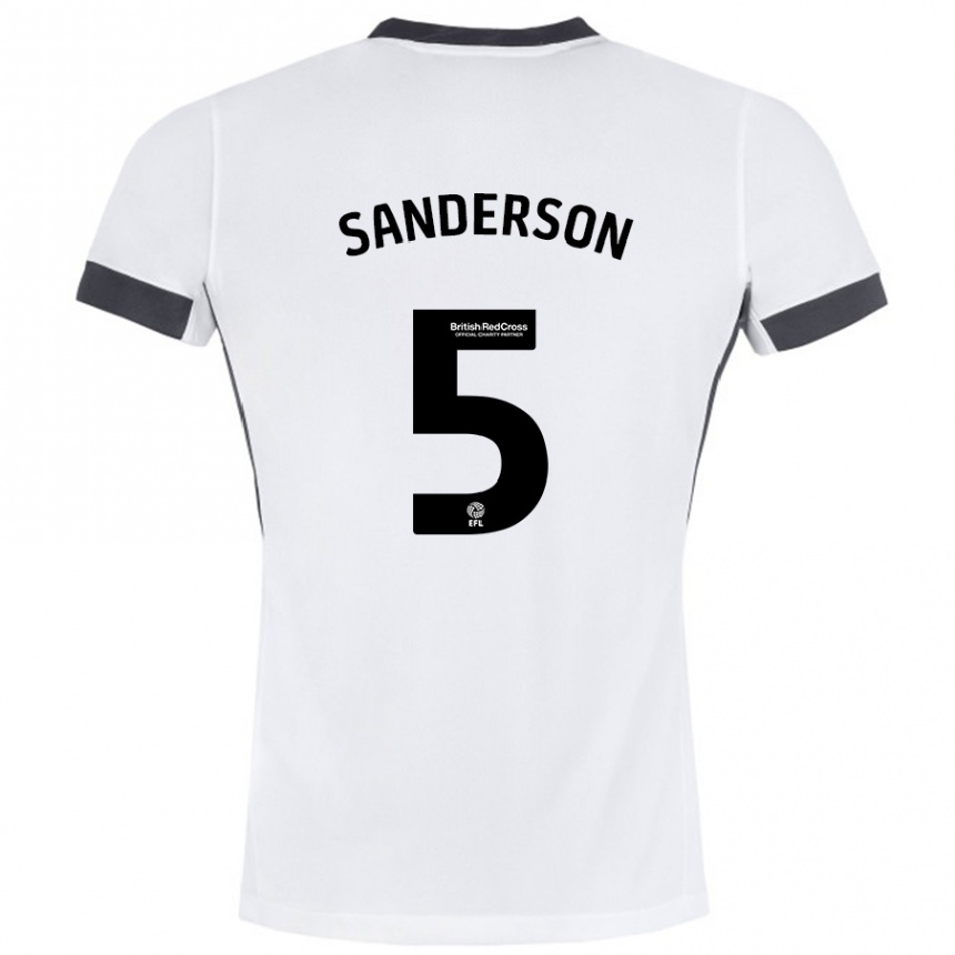 Vaikiškas Dion Sanderson #5 Balta Juoda Išvykos Marškinėliai 2024/25 T-Shirt