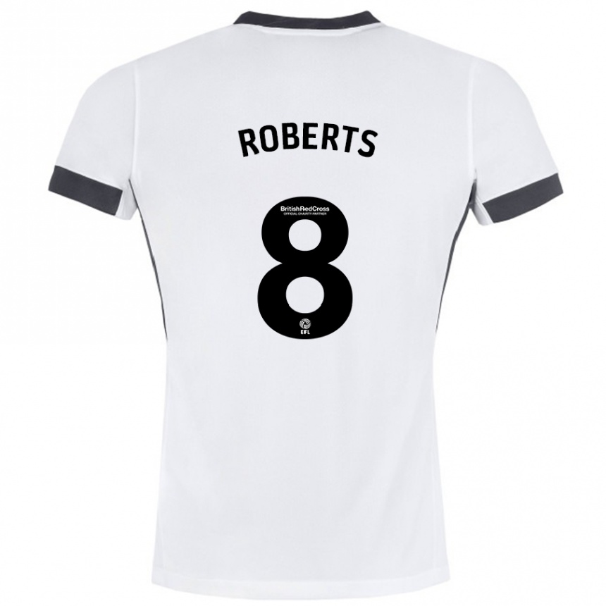 Vaikiškas Tyler Roberts #8 Balta Juoda Išvykos Marškinėliai 2024/25 T-Shirt