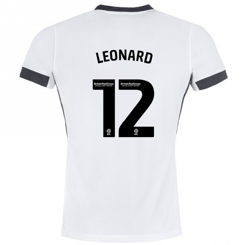 Vaikiškas Marc Leonard #12 Balta Juoda Išvykos Marškinėliai 2024/25 T-Shirt