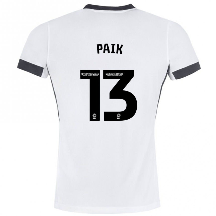 Vaikiškas Seung-Ho Paik #13 Balta Juoda Išvykos Marškinėliai 2024/25 T-Shirt