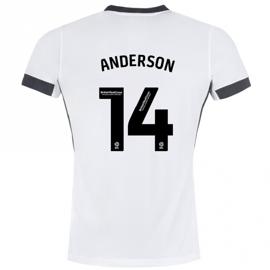 Vaikiškas Keshi Anderson #14 Balta Juoda Išvykos Marškinėliai 2024/25 T-Shirt