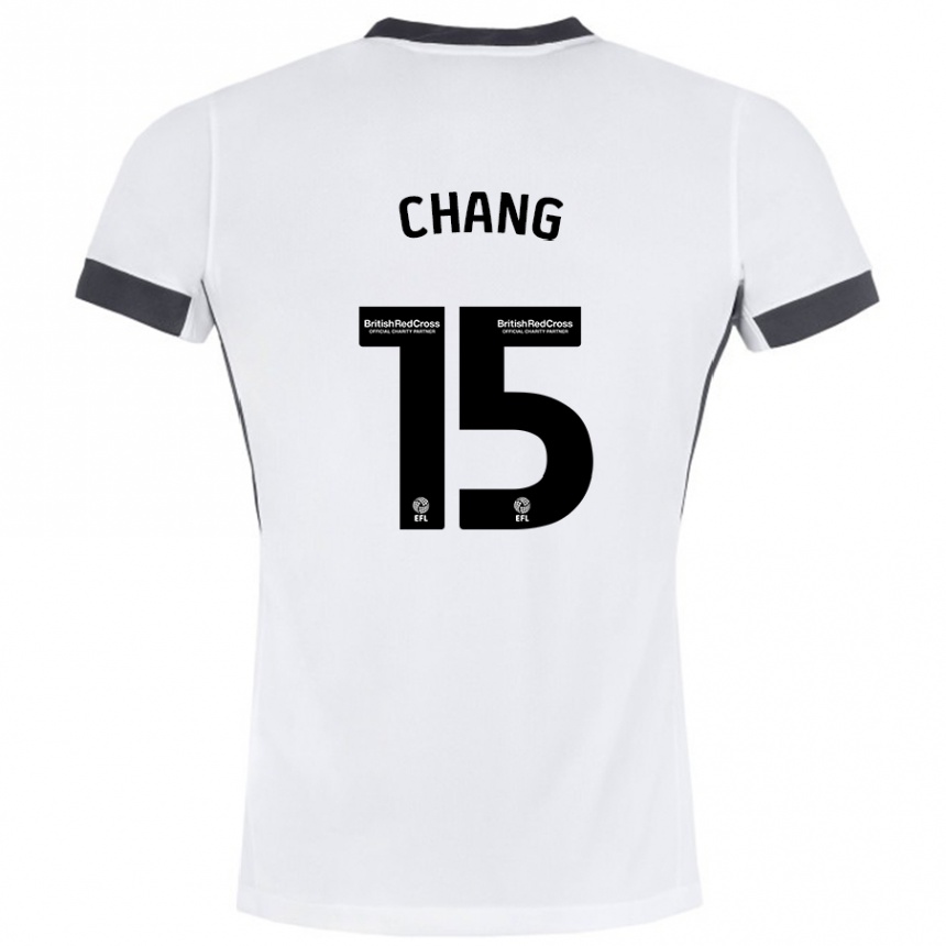 Vaikiškas Alfie Chang #15 Balta Juoda Išvykos Marškinėliai 2024/25 T-Shirt