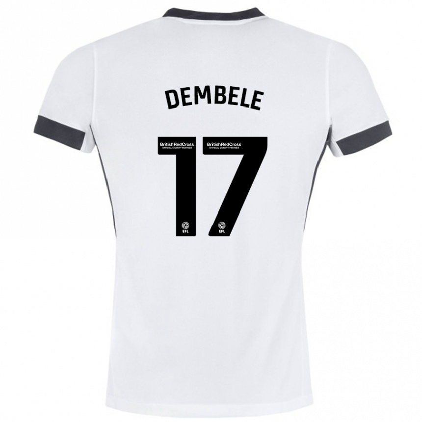 Vaikiškas Siriki Dembélé #17 Balta Juoda Išvykos Marškinėliai 2024/25 T-Shirt