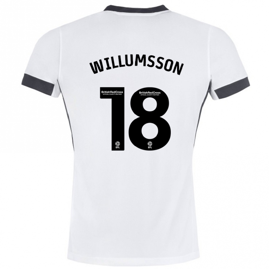 Vaikiškas Willum Thór Willumsson #18 Balta Juoda Išvykos Marškinėliai 2024/25 T-Shirt