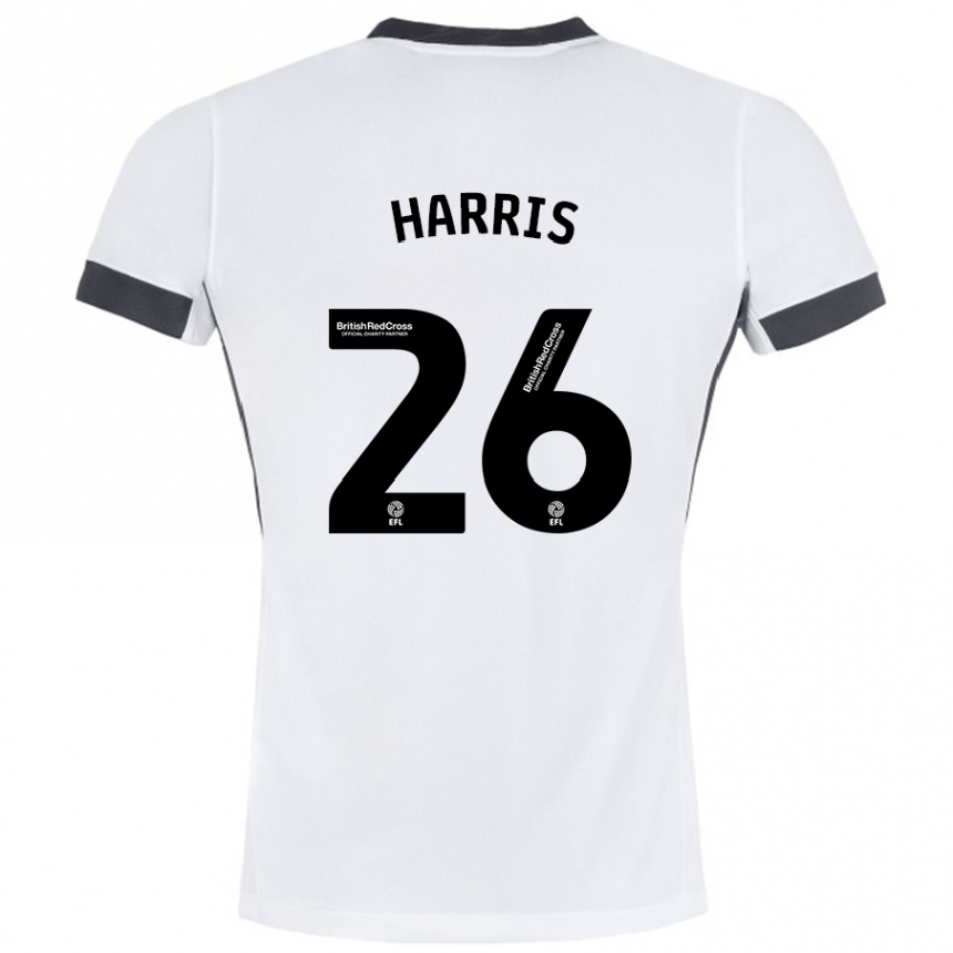 Vaikiškas Luke Harris #26 Balta Juoda Išvykos Marškinėliai 2024/25 T-Shirt