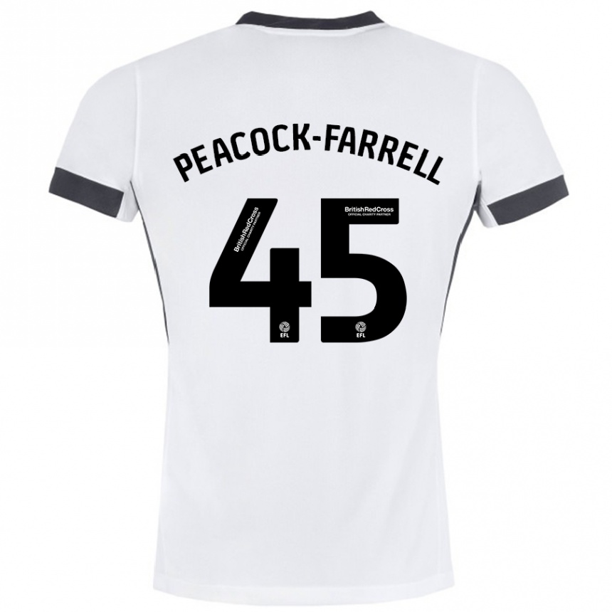 Vaikiškas Bailey Peacock-Farrell #45 Balta Juoda Išvykos Marškinėliai 2024/25 T-Shirt