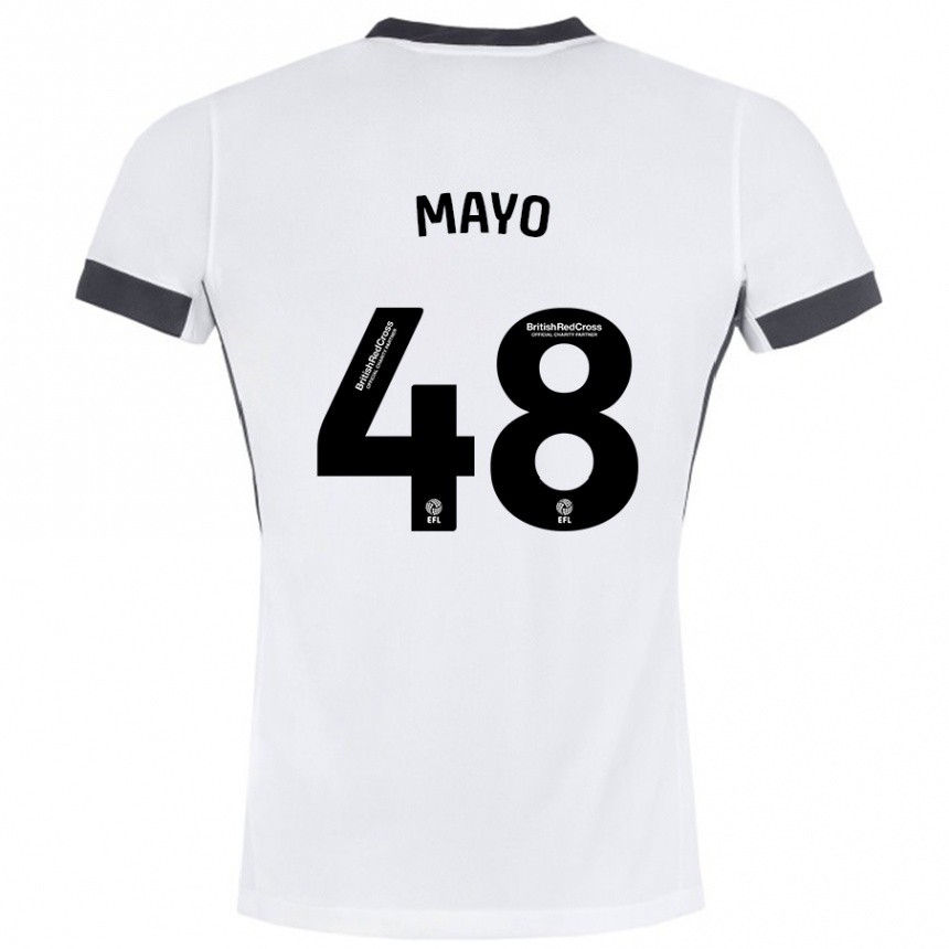 Vaikiškas Bradley Mayo #48 Balta Juoda Išvykos Marškinėliai 2024/25 T-Shirt