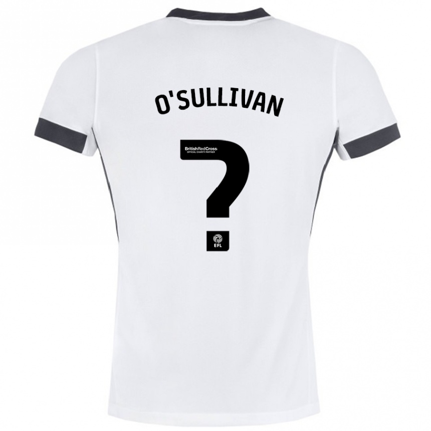 Vaikiškas William O'sullivan #0 Balta Juoda Išvykos Marškinėliai 2024/25 T-Shirt