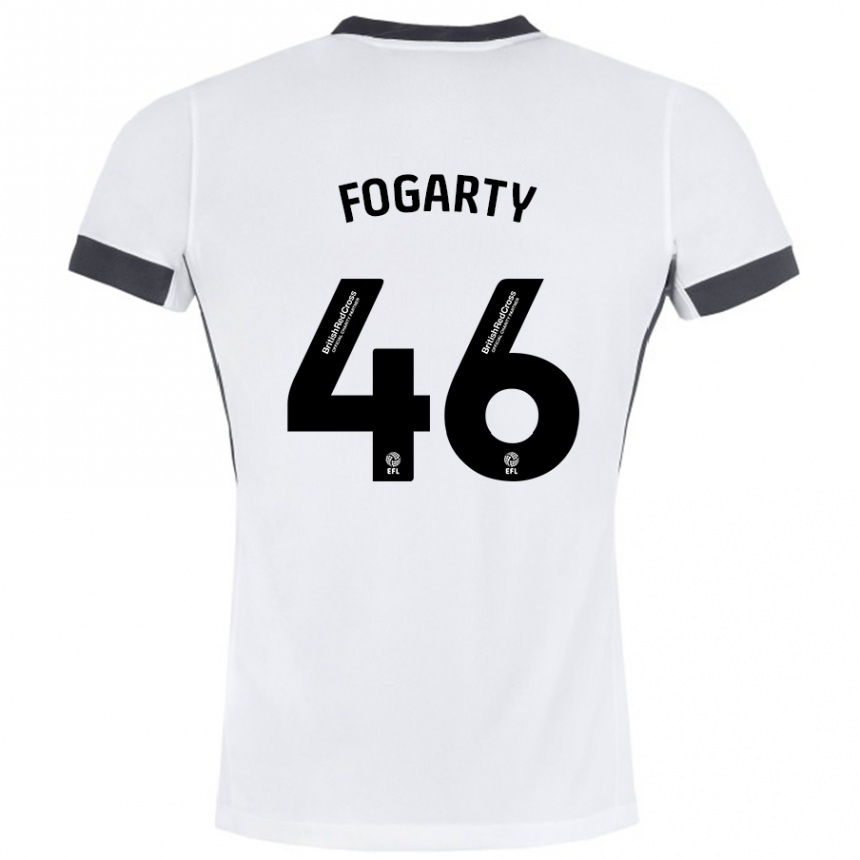 Vaikiškas Tom Fogarty #46 Balta Juoda Išvykos Marškinėliai 2024/25 T-Shirt