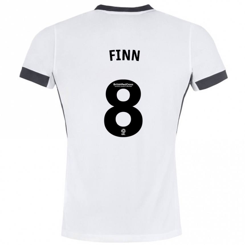 Vaikiškas Jamie Finn #8 Balta Juoda Išvykos Marškinėliai 2024/25 T-Shirt