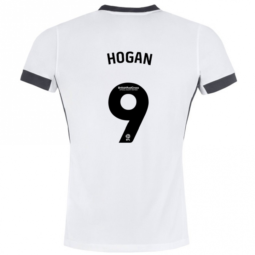 Vaikiškas Scott Hogan #9 Balta Juoda Išvykos Marškinėliai 2024/25 T-Shirt