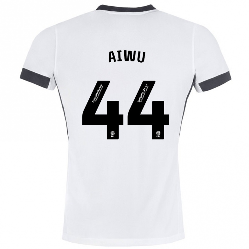 Vaikiškas Emanuel Aiwu #44 Balta Juoda Išvykos Marškinėliai 2024/25 T-Shirt