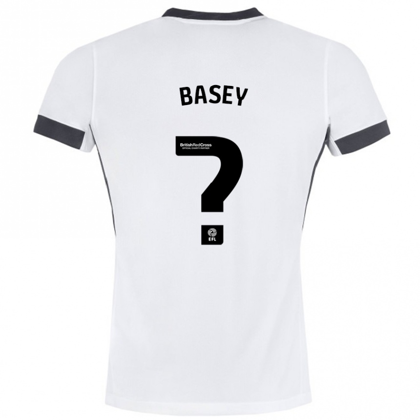 Vaikiškas Oliver Basey #0 Balta Juoda Išvykos Marškinėliai 2024/25 T-Shirt