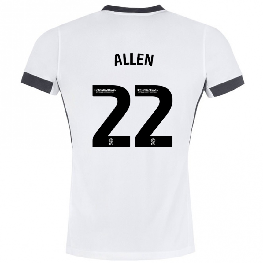 Vaikiškas Remi Allen #22 Balta Juoda Išvykos Marškinėliai 2024/25 T-Shirt