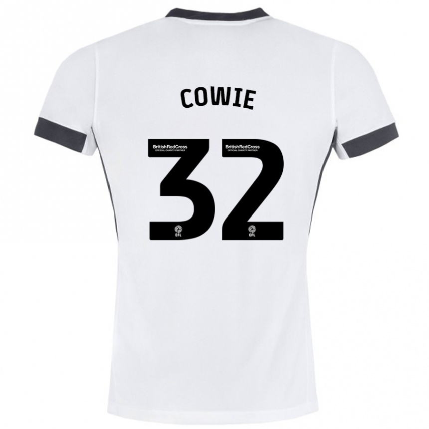 Vaikiškas Abbie Cowie #32 Balta Juoda Išvykos Marškinėliai 2024/25 T-Shirt