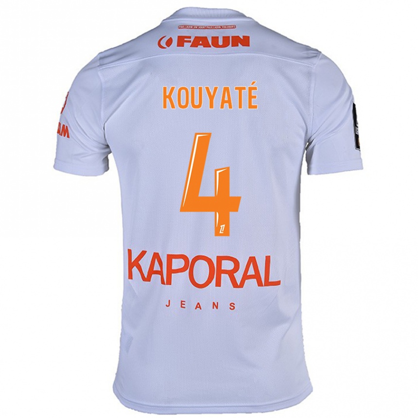 Vaikiškas Kiki Kouyaté #4 Baltas Išvykos Marškinėliai 2024/25 T-Shirt