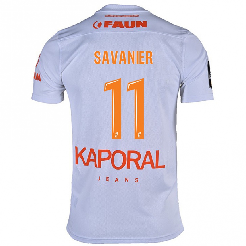 Vaikiškas Téji Savanier #11 Baltas Išvykos Marškinėliai 2024/25 T-Shirt