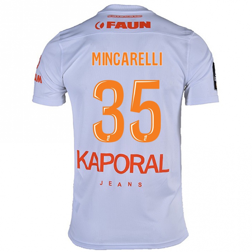 Vaikiškas Lucas Mincarelli #35 Baltas Išvykos Marškinėliai 2024/25 T-Shirt