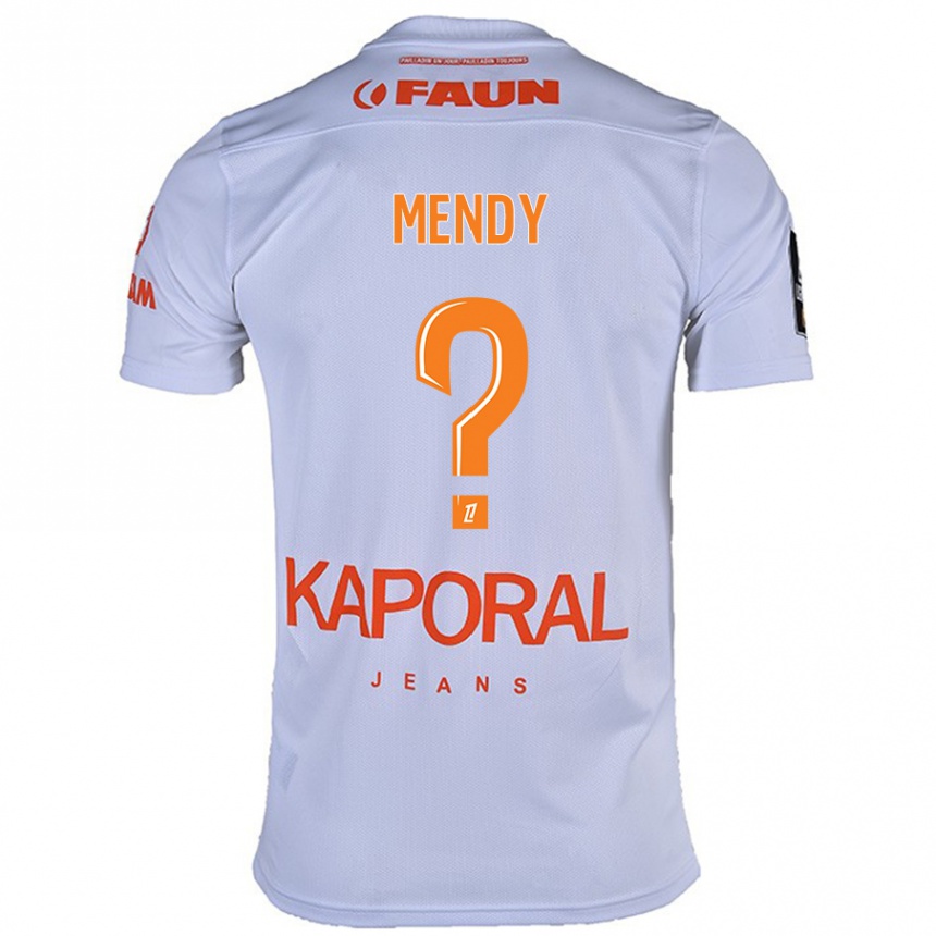 Vaikiškas Kélyan Mendy #0 Baltas Išvykos Marškinėliai 2024/25 T-Shirt