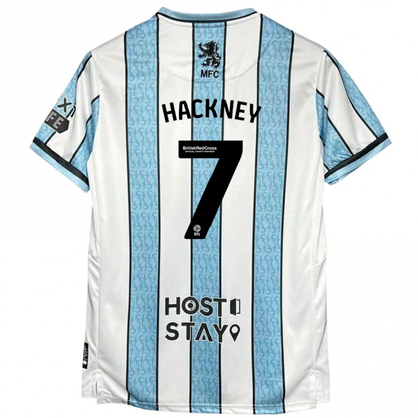 Vaikiškas Hayden Hackney #7 Balta Mėlyna Išvykos Marškinėliai 2024/25 T-Shirt