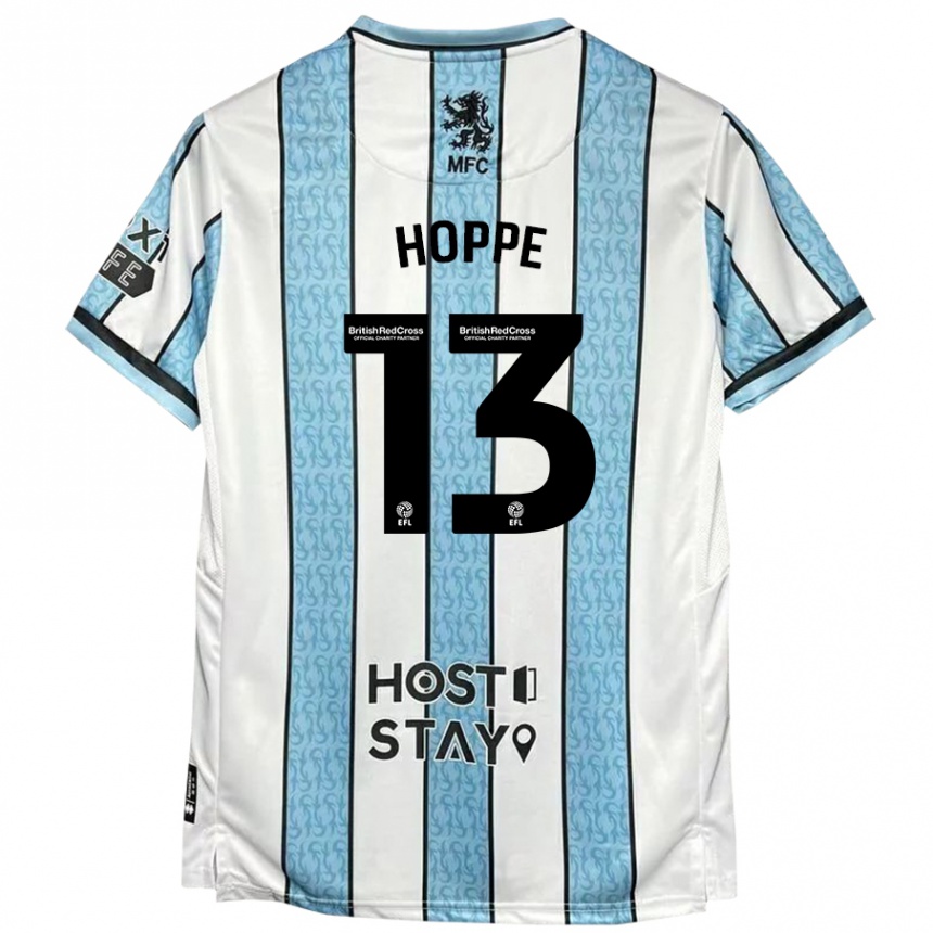 Vaikiškas Matthew Hoppe #13 Balta Mėlyna Išvykos Marškinėliai 2024/25 T-Shirt